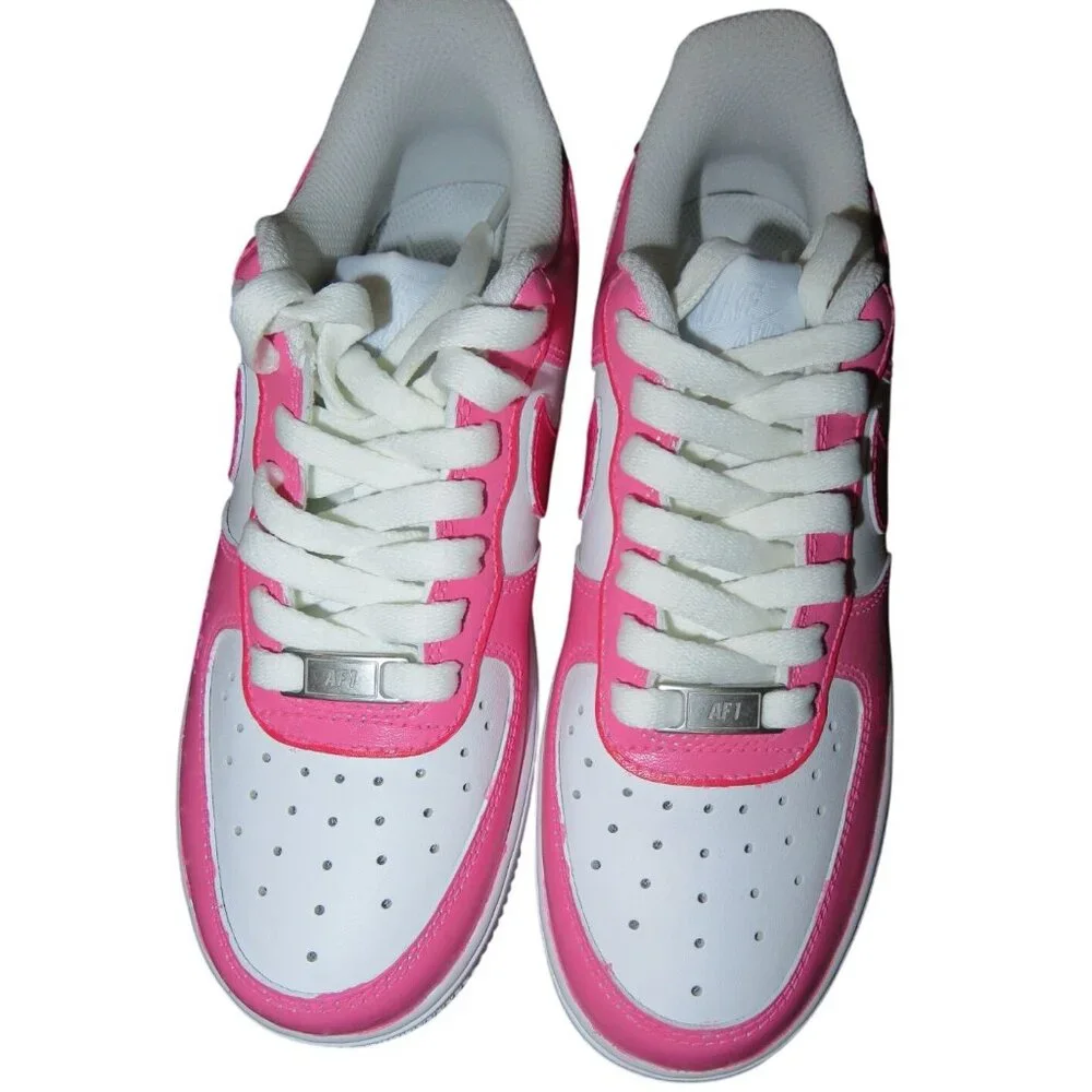 Nike Air Force 1 2007 Custom Barbie Limited Edition Pink & White Sneakers sz 6.5